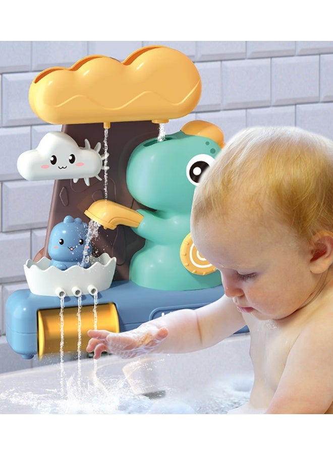 كويفلوكس ألعاب حمام، ألعاب حمام ديناصور للأطفال، مجموعة ألعاب حيوانات ميكانيكية تعمل بالماء بدون بطارية مع أكواب شفط، ألعاب تعليمية بقوة الجاذبية للأطفال الصغار من سن 18 شهرًا فما فوق، لعبة حوض استحمام تعليمية بقاعدة شفط قوية - Image 3