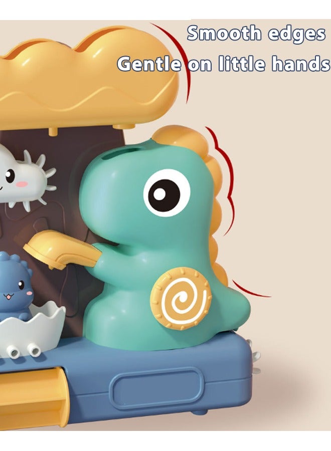 كويفلوكس ألعاب حمام، ألعاب حمام ديناصور للأطفال، مجموعة ألعاب حيوانات ميكانيكية تعمل بالماء بدون بطارية مع أكواب شفط، ألعاب تعليمية بقوة الجاذبية للأطفال الصغار من سن 18 شهرًا فما فوق، لعبة حوض استحمام تعليمية بقاعدة شفط قوية - Image 4