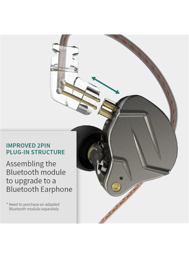 KZ ZSN Pro Gaming Earbuds, HiFi in-Ear Monitor Earbuds Stereo Sound IEM Earphones Noise Cancelling in Ear Headphones with 2pins Detachable Cable for Phone Android MP3 MP4 Music Player (Gray with Mic) - Image 4