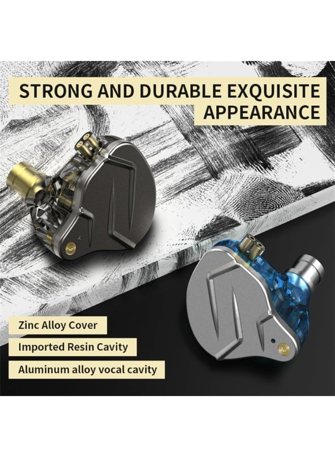 KZ ZSN Pro Gaming Earbuds, HiFi in-Ear Monitor Earbuds Stereo Sound IEM Earphones Noise Cancelling in Ear Headphones with 2pins Detachable Cable for Phone Android MP3 MP4 Music Player (Gray with Mic) - Image 3