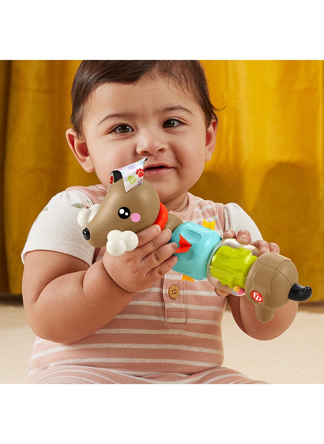 Fisher-Price Baby Sensory Toy Fp Pets Click & Spin Activity Pup With Fine Motor Activities For Infants Ages 6+ Months  - Image 2