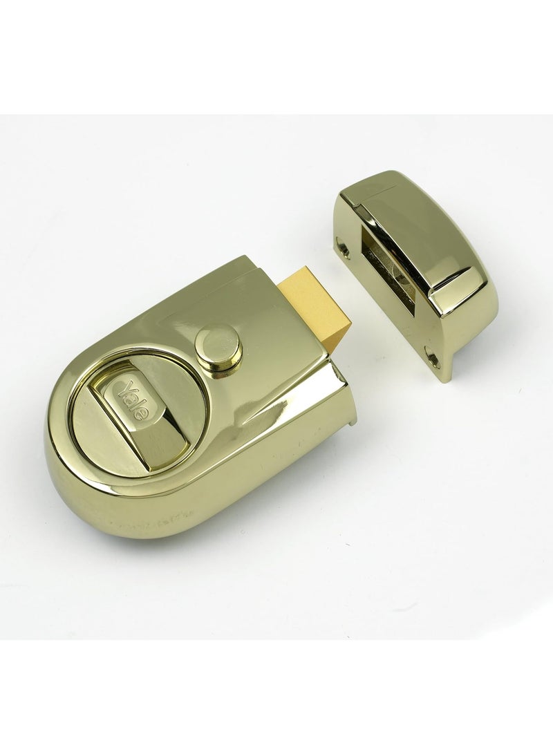 ييل أبواب - P-Y3-BLX-PB-60 - قفل ليلي معاصر - 60 مم - طلاء نحاسي - أمان قياسي - Image 1