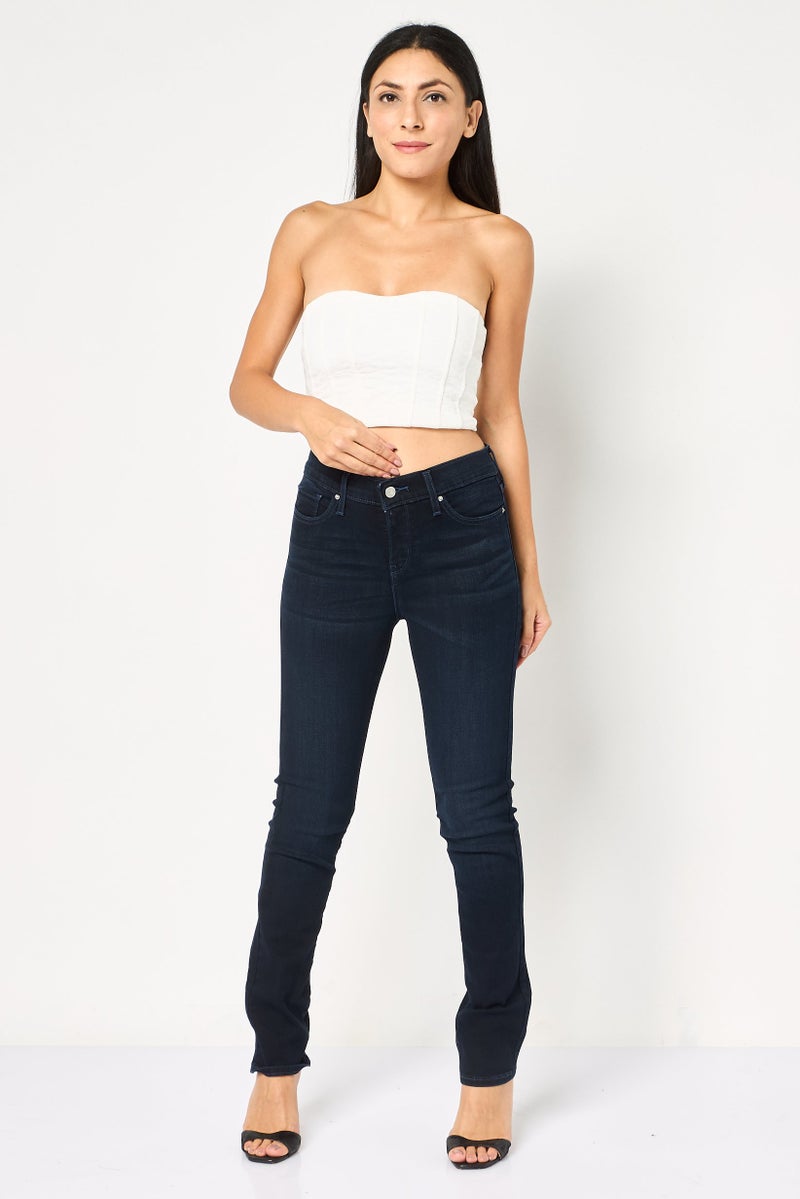 Levi's Women Bootcut Fit Washed Stretchable Jeans, Navy - Image 2