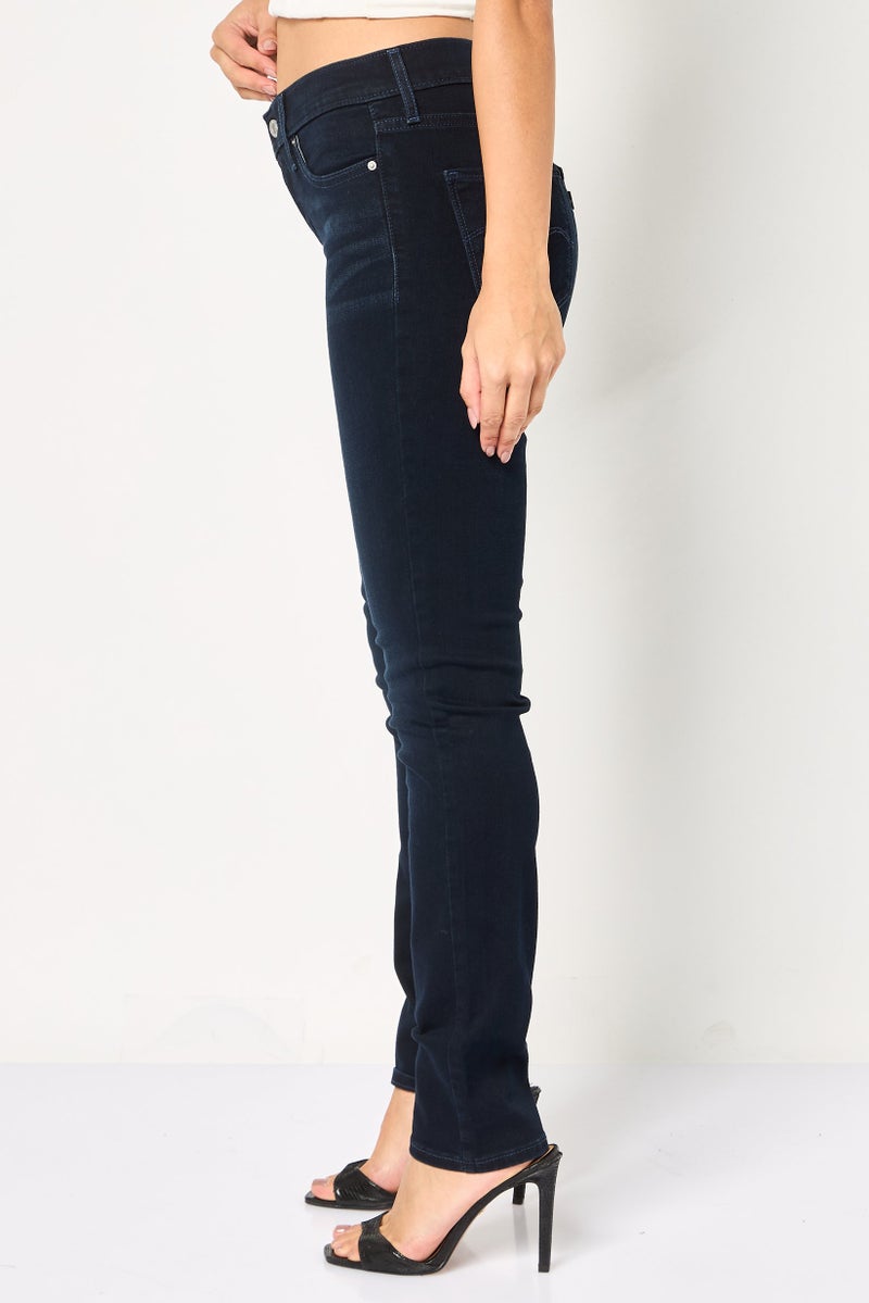 Levi's Women Bootcut Fit Washed Stretchable Jeans, Navy - Image 3