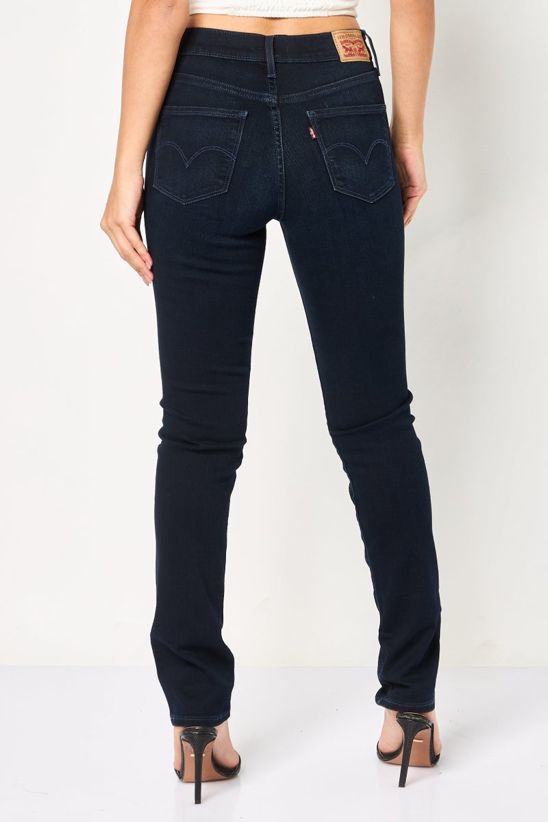 Levi's Women Bootcut Fit Washed Stretchable Jeans, Navy - Image 4