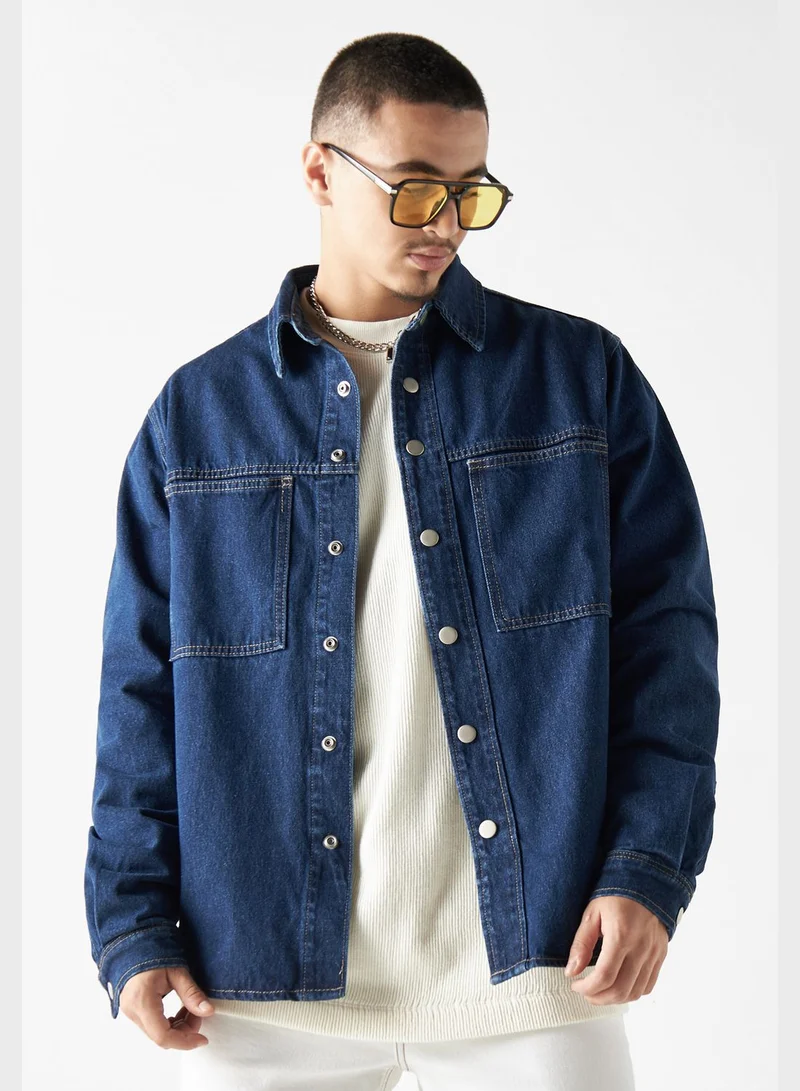 Lee Cooper Flap Pockets Regular Fit Denim Shirt