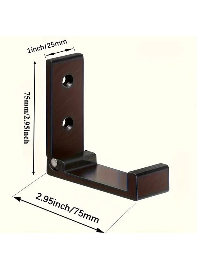 5pcs Black Aluminum Wall Mounted Hanger Foldable Hook For Clothes Towels Hats - Image 4