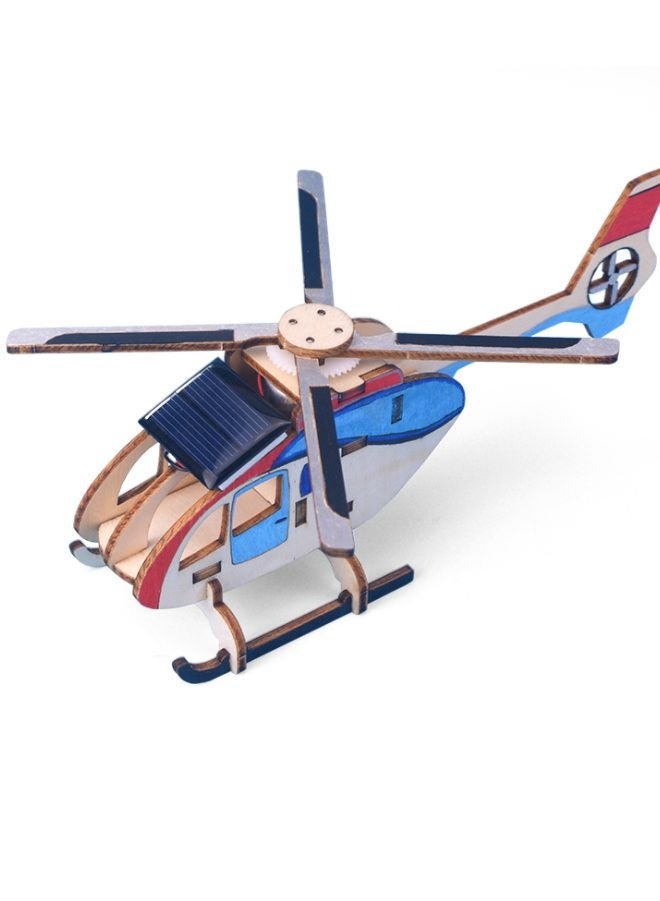 Fatio STEM Toy, Wooden Helicopter, Solar-Powered Montessori Toy, DIY 3D puzzle, eco-friendly, handmade, educational toy - Image 1