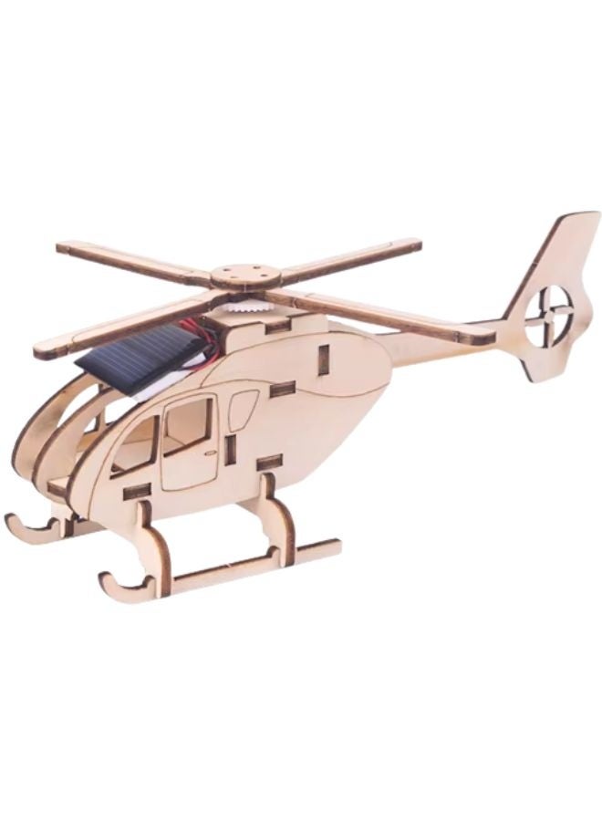 Fatio STEM Toy, Wooden Helicopter, Solar-Powered Montessori Toy, DIY 3D puzzle, eco-friendly, handmade, educational toy - Image 2