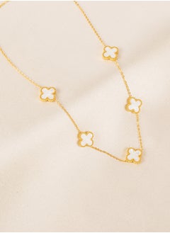 White Clover Leaf Stainless Steel Necklace