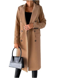 Loquat Women's Autumn And Winter Fashion Simple Double Breasted Overcoat 