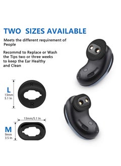 KASTWAVE Ear Wing for Galaxy Buds Live 2020 Earbuds, Tips Soft Anti-Lost Replacement Silicone Ear Gel 4 Pairs Black  - Image 5