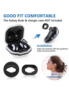 KASTWAVE Ear Wing for Galaxy Buds Live 2020 Earbuds, Tips Soft Anti-Lost Replacement Silicone Ear Gel 4 Pairs Black  - Image 2