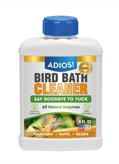 Bird Bath Cleaner for Outdoor Fountains and Bowls, Safely Cleans Metal, Glass and Stone (8oz)