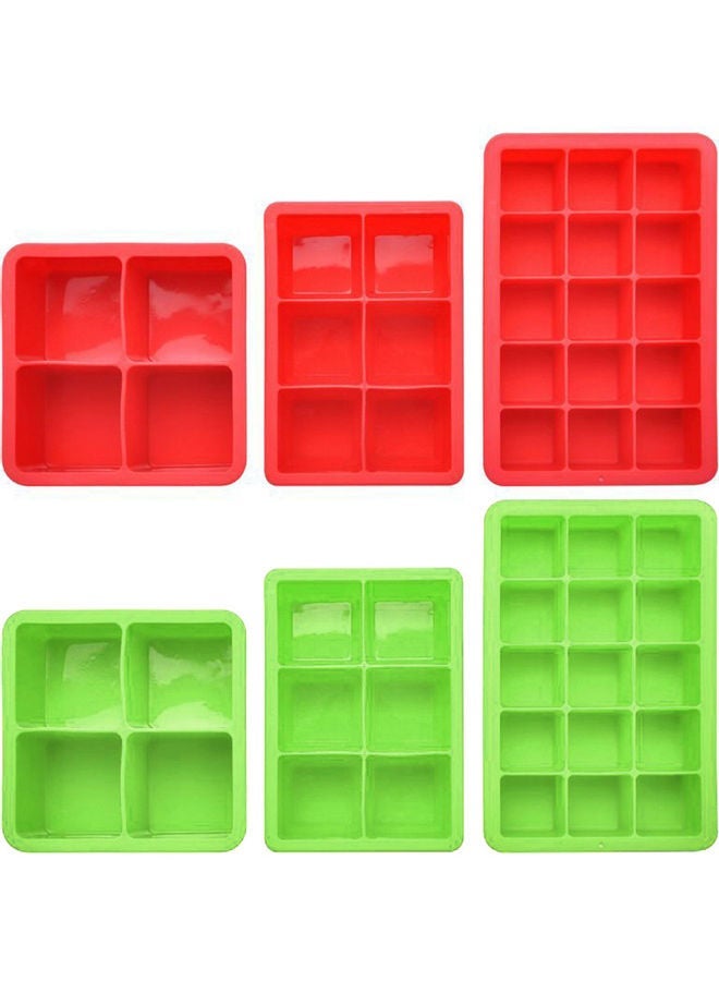 NIBEMINENT 6 Grids Silicone Ice Cube Making Tray Green 3.5x20.5x14cm - Image 2