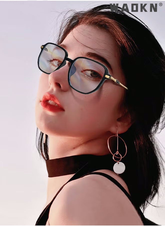 WAOKN Blue Light Blocking Glasses Blue Light Filter Computer Reading Gaming TV Phones Square Eyeglasses Fashion Anti Eyestrain Headache Eyewear for Women Men, Anti Eye Eyestrain UV 400 Protection Reading  - Image 5