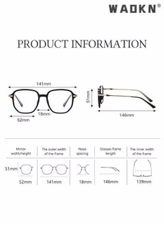 WAOKN Blue Light Blocking Glasses Blue Light Filter Computer Reading Gaming TV Phones Square Eyeglasses Fashion Anti Eyestrain Headache Eyewear for Women Men, Anti Eye Eyestrain UV 400 Protection Reading  - Image 4