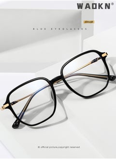 WAOKN Blue Light Blocking Glasses Blue Light Filter Computer Reading Gaming TV Phones Square Eyeglasses Fashion Anti Eyestrain Headache Eyewear for Women Men, Anti Eye Eyestrain UV 400 Protection Reading  - Image 2