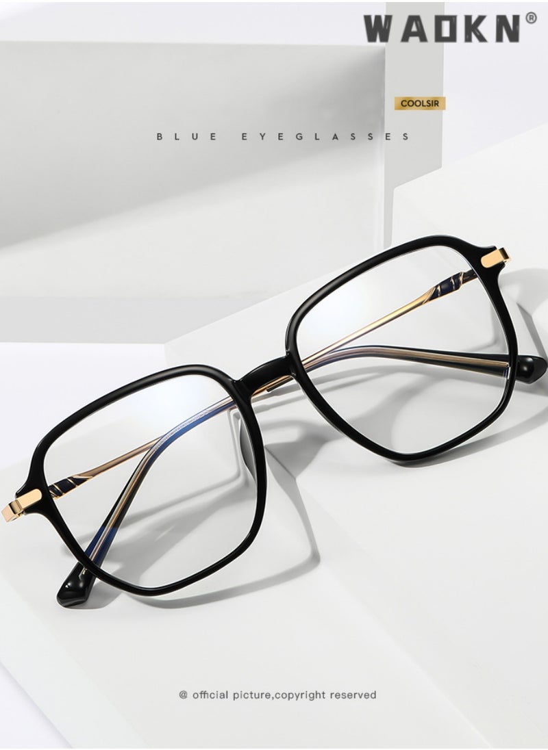 WAOKN Blue Light Blocking Glasses Blue Light Filter Computer Reading Gaming TV Phones Square Eyeglasses Fashion Anti Eyestrain Headache Eyewear for Women Men, Anti Eye Eyestrain UV 400 Protection Reading  - Image 2