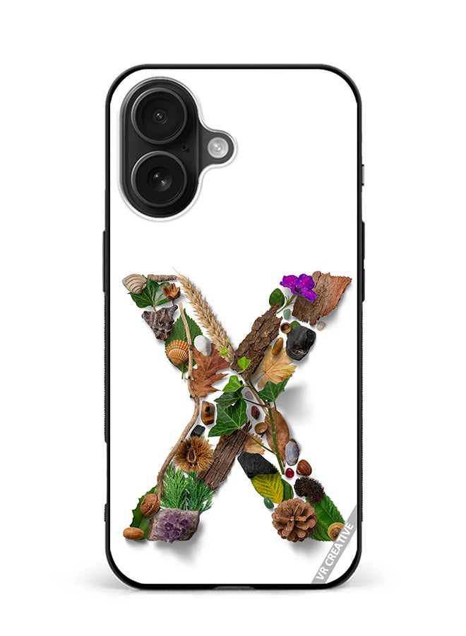 VR CREATIVE Protective Case Cover For Apple iPhone 16 Alphabet X Design Multicolour