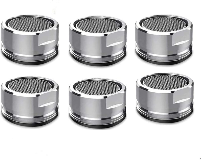 XUKEKOY 6 Pack Faucet Aerator 2.2 GPM Bathroom Sink Aerator Regular Standard Replacement Parts with Brass Shell 15/16-Inch Male Threads Aerator Faucet Filter with Gasket for Kitchen Bathroom - Image 1