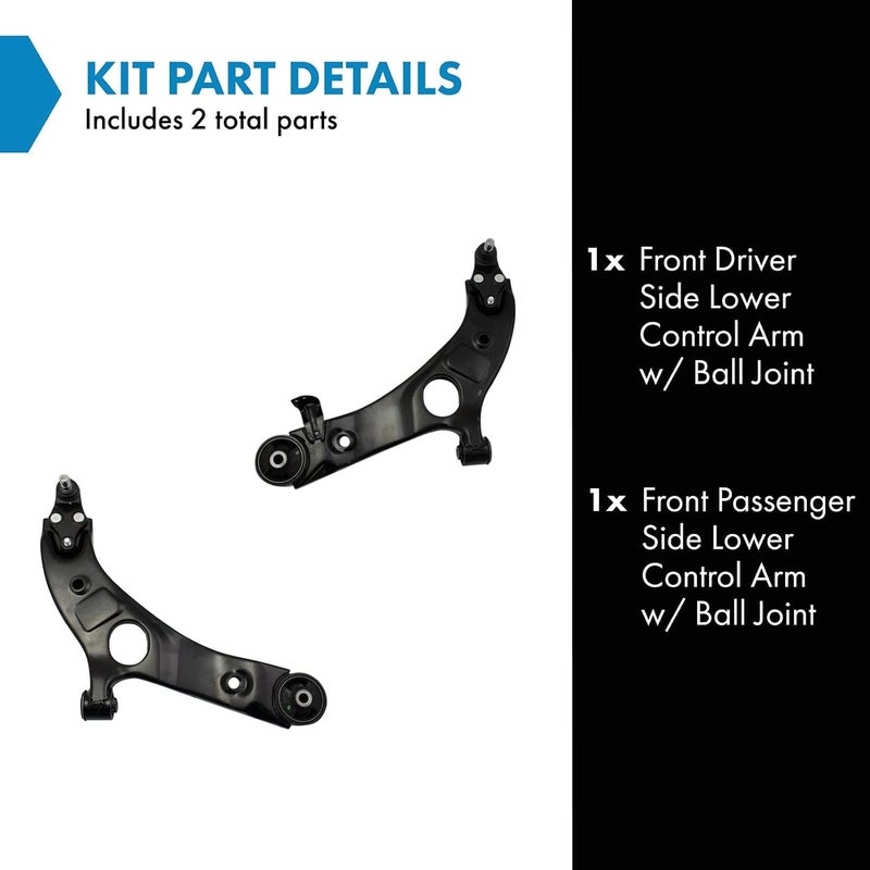 TRQ Front Lower Control Arm with Ball Joint Set - Image 2