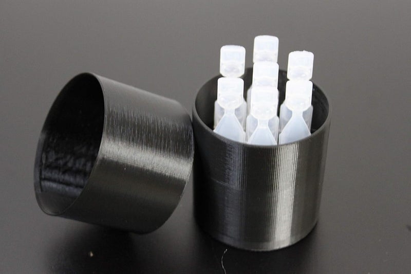 Znet3D Eye Drops Holder & Storage w/lid, Holds 7 Single use Disposable vials (Black) - Image 1