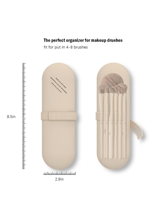 Travel Makeup Brush Holder,Make Up Organizer Bag Case,Cosmetic pouch,Toiletry Organizer,Silicon Small Makeup Brush Purse - Image 4