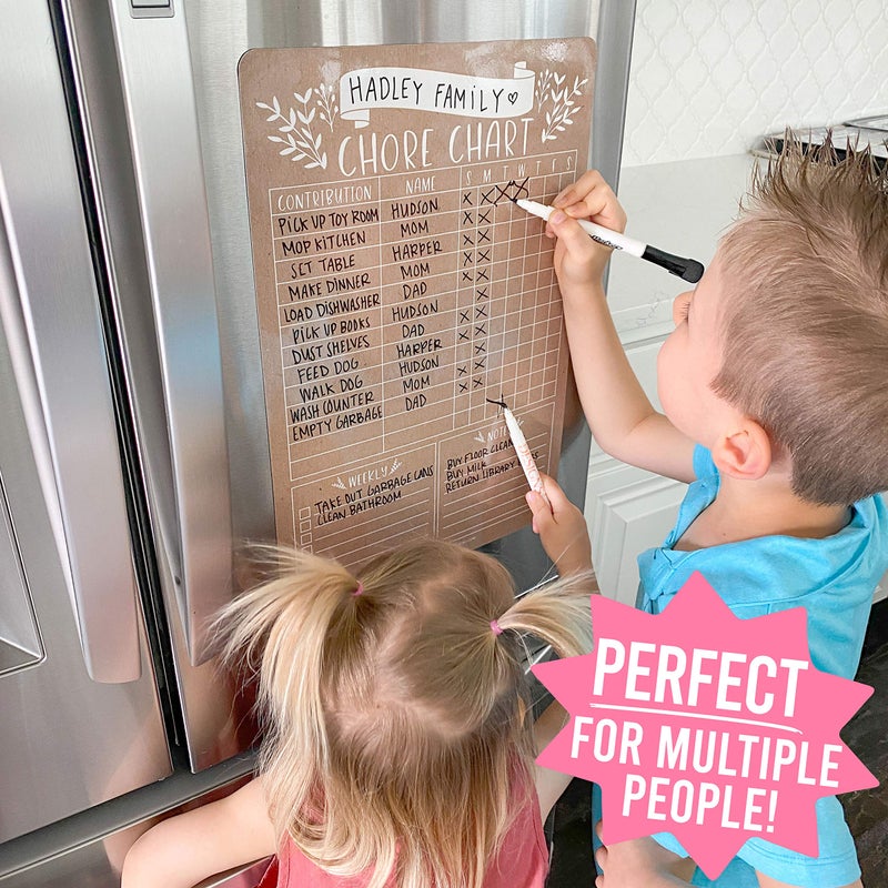 Hadley Designs Magnetic Chore Chart for Kids & Families – Reusable Dry Erase Responsibility Board – Daily Toddler Chore Chart for Ages 4-6 – 12x17 - Image 5