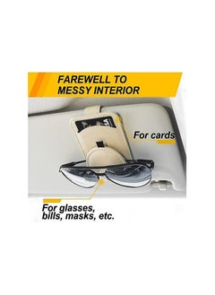 MIRFA Magnetic Leather Sunglasses Holder for Car Visor (Beige)  - Image 4