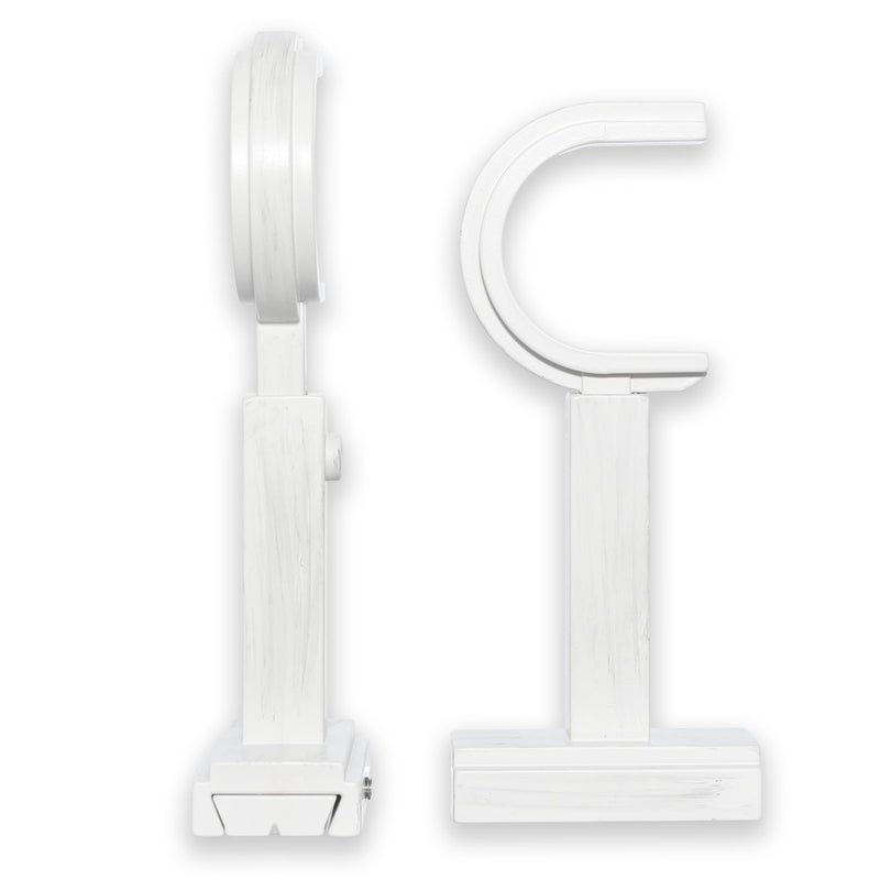 BlastHome Luxury Adjustable Curtain Rod Brackets Premium Quality Heavy Metal Replacement Accessory Signature Collection Set of Two Fits Up to 1 14 Diameter Curtain Rods Brushed White - Image 2
