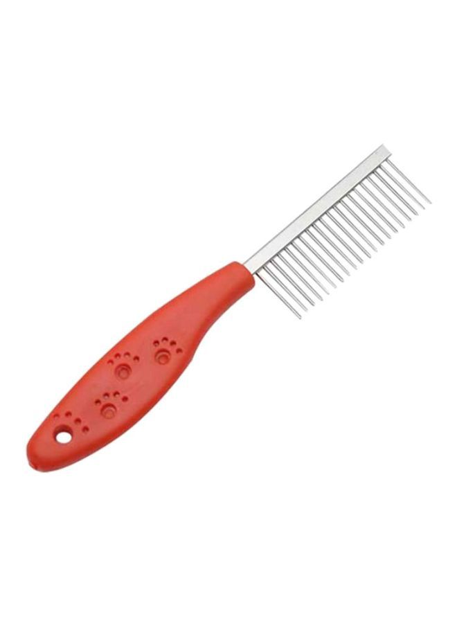 NIBEMINENT 10-Piece Stainless Pet Grooming Comb Set Red/Silver