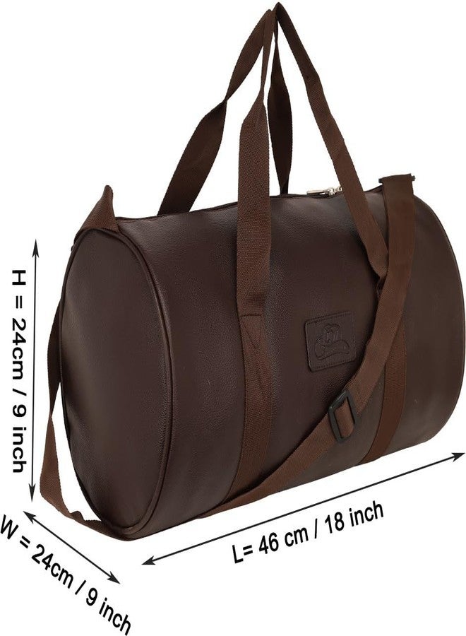 Leather World Gym Bag for Men & Women | Adjustable Shoulder Bag | Duffle Gym Bag | Water Resistant | Sports & Travel Bag | Fitness Bag (Brown) - Image 4