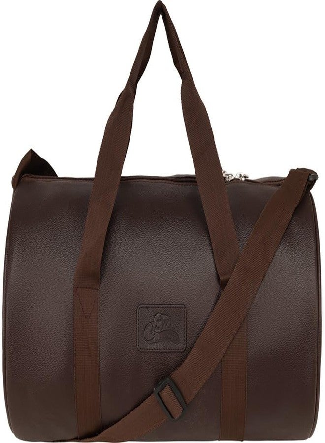Leather World Gym Bag for Men & Women | Adjustable Shoulder Bag | Duffle Gym Bag | Water Resistant | Sports & Travel Bag | Fitness Bag (Brown) - Image 1