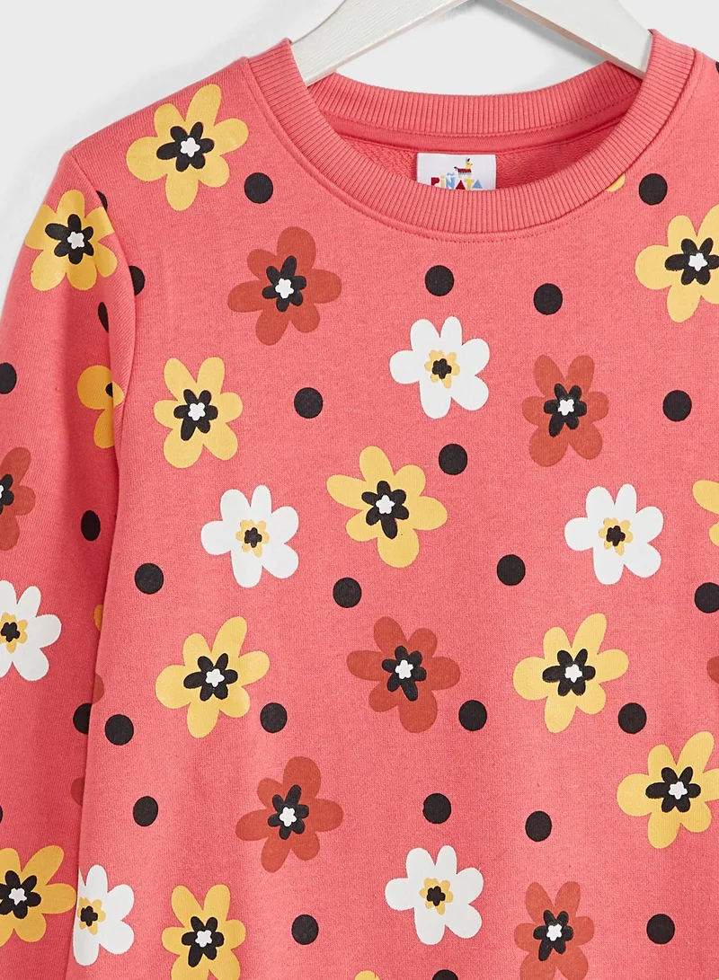 Pinata Floral Round Neck Sweatshirt