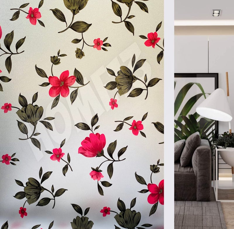 HOME13™ Glass Film Window Privacy Decorative Daisy Flower Pattern (16 x 50 Inch, Heat Control) - Image 1