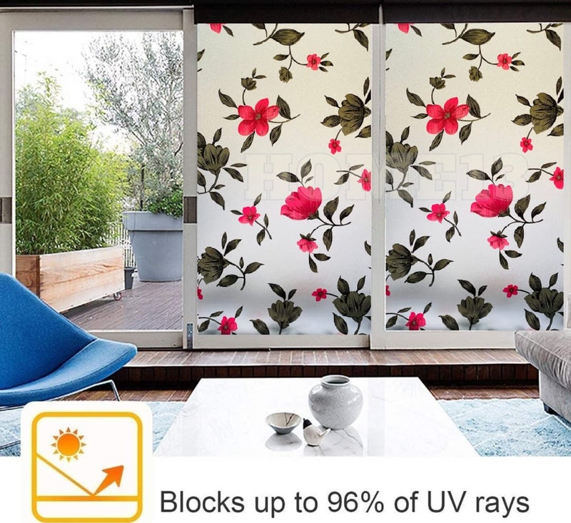HOME13™ Glass Film Window Privacy Decorative Daisy Flower Pattern (16 x 50 Inch, Heat Control) - Image 5