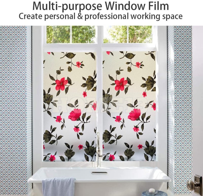 HOME13™ Glass Film Window Privacy Decorative Daisy Flower Pattern (16 x 50 Inch, Heat Control) - Image 4