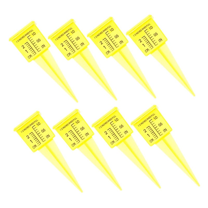 8pcs Clear Plastic Rain Gauge Outdoor Rainfall Measuring Device for Garden Lawn Weather Monitoring - Image 2