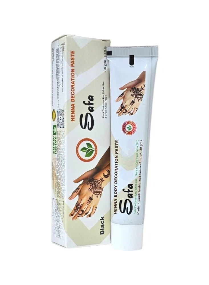 Safa Henna Body Decoration Paste - Black 30g - Image 1