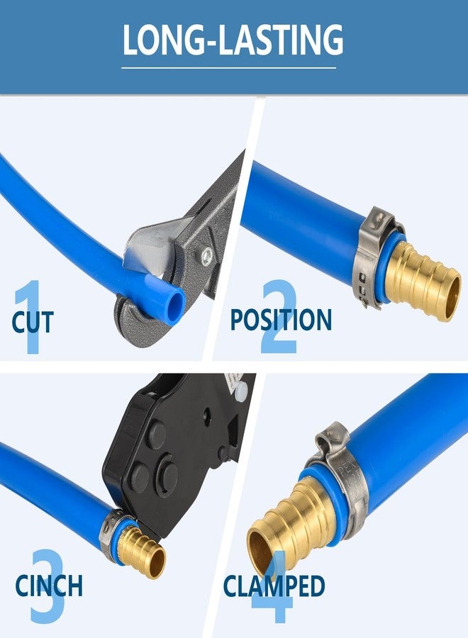 GUOFIS PEX Ratchet Cinch Clamp Tool for Stainless Steel Clamp Rings, One-Hand Ratchet Design Crimper Tool from 3/8", 1/2", 3/4", 5/8" and 1", ASTM2098 - Image 4