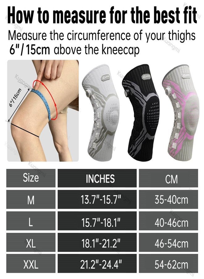 Kuangmi Smart Knee Brace with Adjustable Compression Knob & Micro-Adjustable Support for Perfect Fit, Arthritis Pain Relief, Meniscus Tear Recovery, Joint Stability for Sports & Daily Use,BRM - Image 3