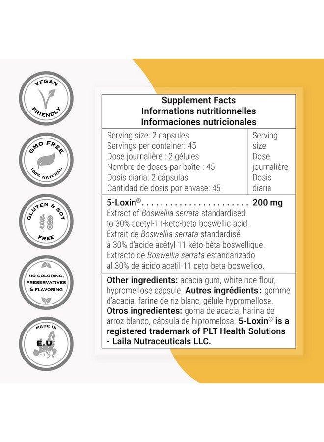 سوبرسمارت - 5-لوكسين 200 ملغ في اليوم (براءة اختراع) - مكمل AKBA - مستخلص 5-لوكسين من بوسويليا سيراتا | خالي من الكائنات المعدلة وراثيًا وخالي من الغلوتين - 90 كبسولة نباتية - Image 3