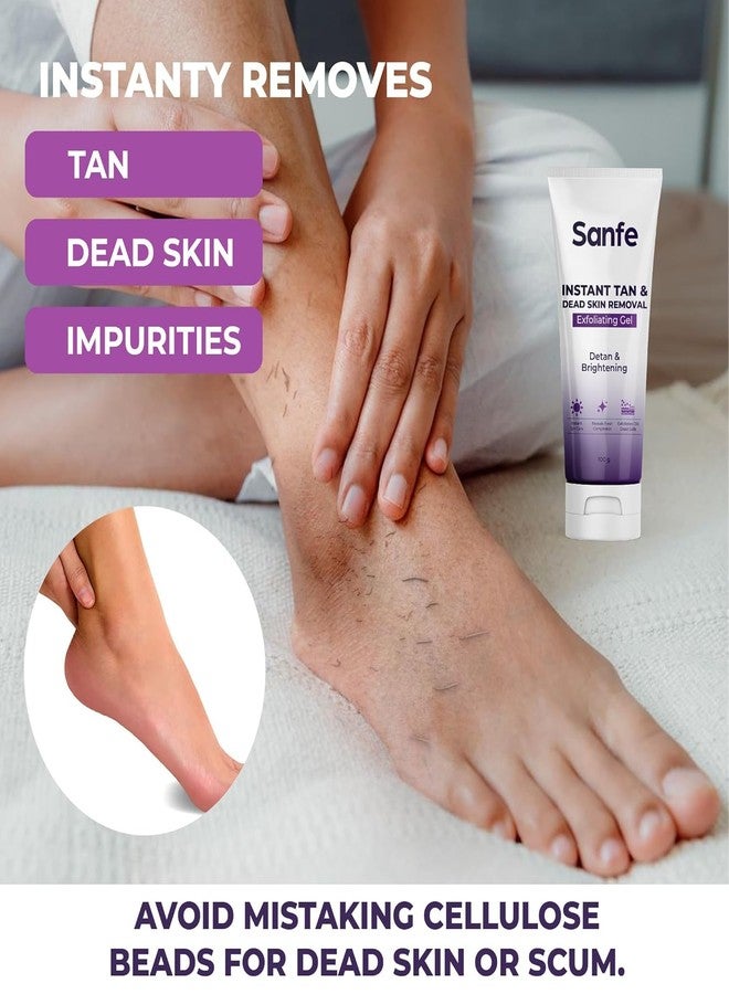 Sanfe Sanf Instant Tan & Dead Skin Removal Exfoliating Gel + Sanfe Instant BrightUp D-Tan Face Wash | Deep Cleansing, Dead Skin Removal & Instant Glow | Face Care Combo | 100g + 100g - Image 2