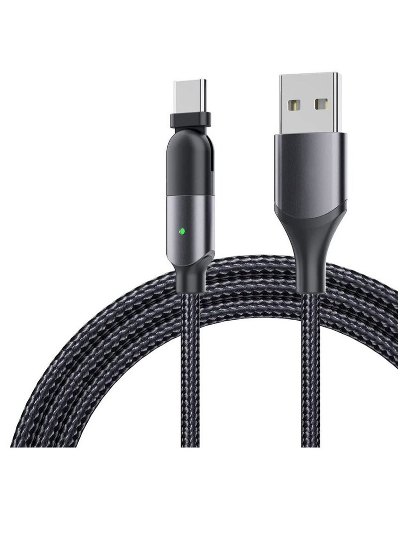 Generic - USB Type-C Charger Cord, 1.2m 180 Degree Rotating Head USB Type-C Nylon Charging and Data Transfer Cord Cable, for Samsung/LG/Moto/LG Phones, for PS5/Xbox X/S Controller/Switch Pro Controller - Image 1