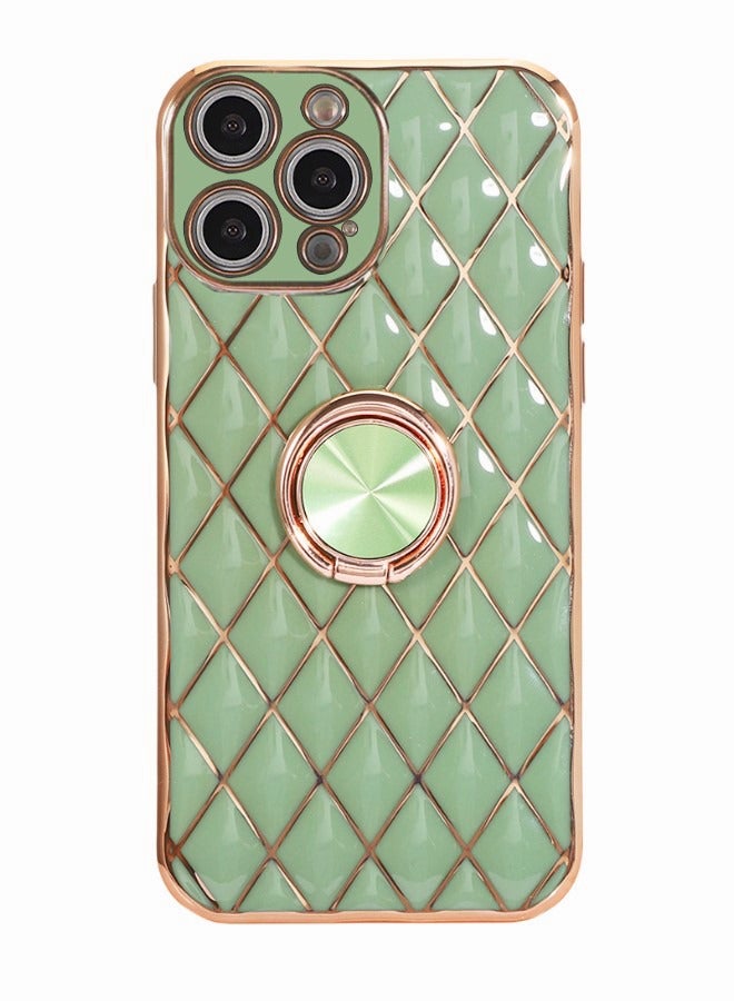 Motim iPhone 14 Pro/14 Pro Max Case Cover with Ring Holder, Plated Soft TPU Kickstand Cover, Slim Shockproof Full-Body Protection Phone Case - Image 1