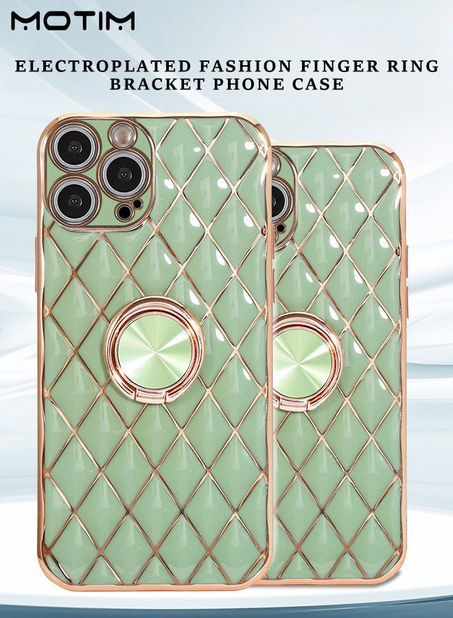 Motim iPhone 14 Pro/14 Pro Max Case Cover with Ring Holder, Plated Soft TPU Kickstand Cover, Slim Shockproof Full-Body Protection Phone Case - Image 2