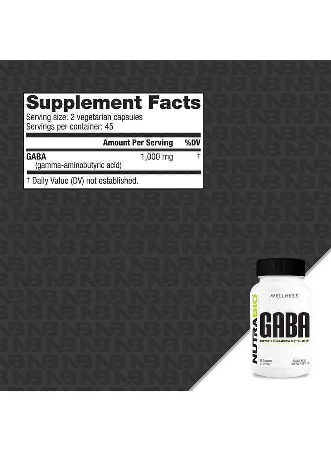 نوترا بايو مكمل غذائي NutraBio 100% نقي من حمض جاما أمينوبوتيريك (GABA)، 500 مجم - قد يساعد في الحصول على نوم صحي واسترخاء، 90 كبسولة - Image 2