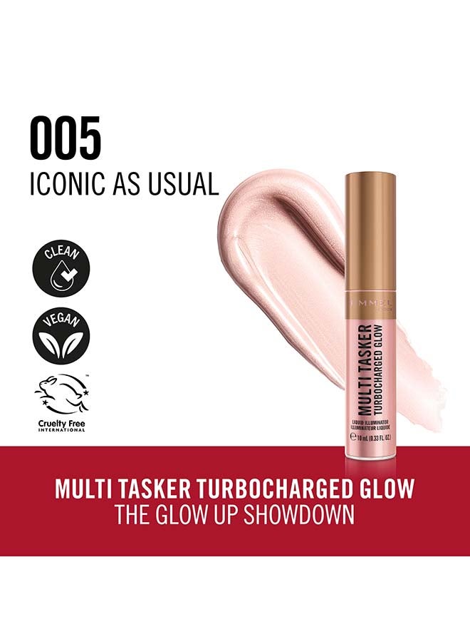 RIMMEL LONDON Multi Tasker Turbocharged Glow Liquid Illuminator - 005 - Iconic as Usual, 10ml - Image 2