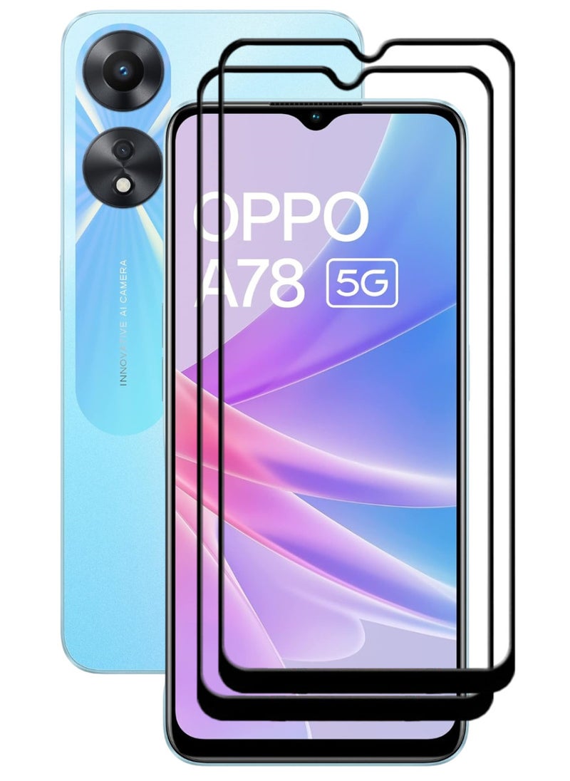 ACLIX 2 Pieces Antistatic ESD Dustproof Premium Quality High Definition Tempered Glass Screen Protector Designed For Oppo A78 - Image 1